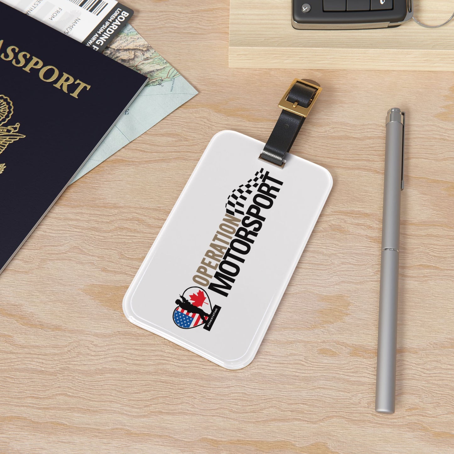 Operation Motorsport Luggage Tag (White)