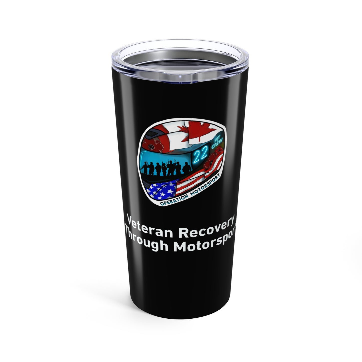 Operation Motorsport 20oz Tumbler – Helmet Edition (Black)