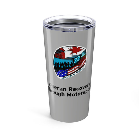 Operation Motorsport 20oz Tumbler – Helmet Edition (Light Grey)